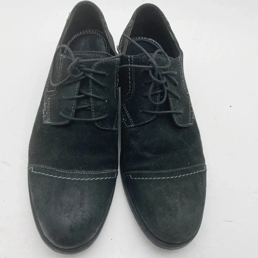 Clarks Mens Black Suede Oxford Dress Shoes Lace Up‎ Comfort Business Casual 8.5M